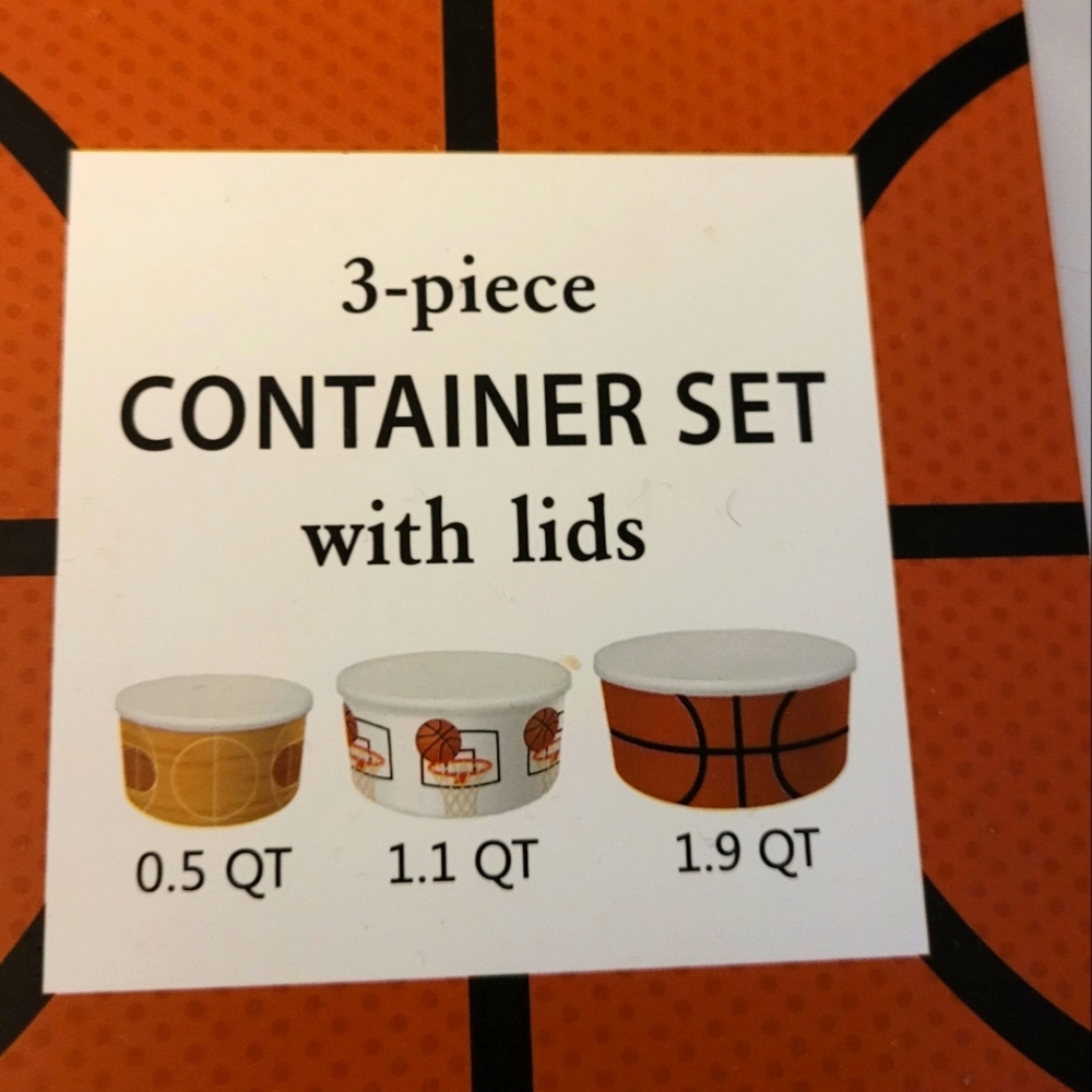3 pc basketball container set